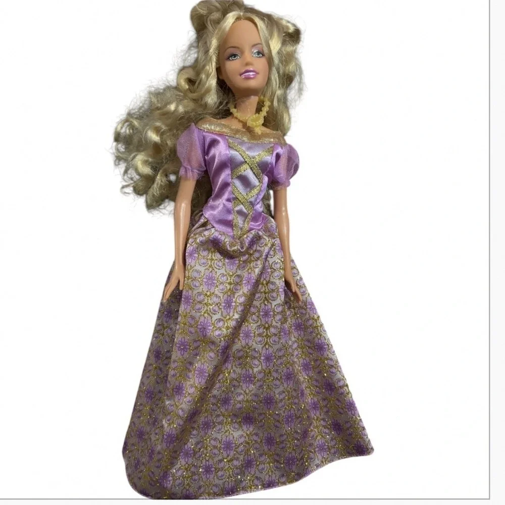 Barbie Masquerade Ball Princess Doll Purple Gold Floral Dress 2007 Mattel M4491